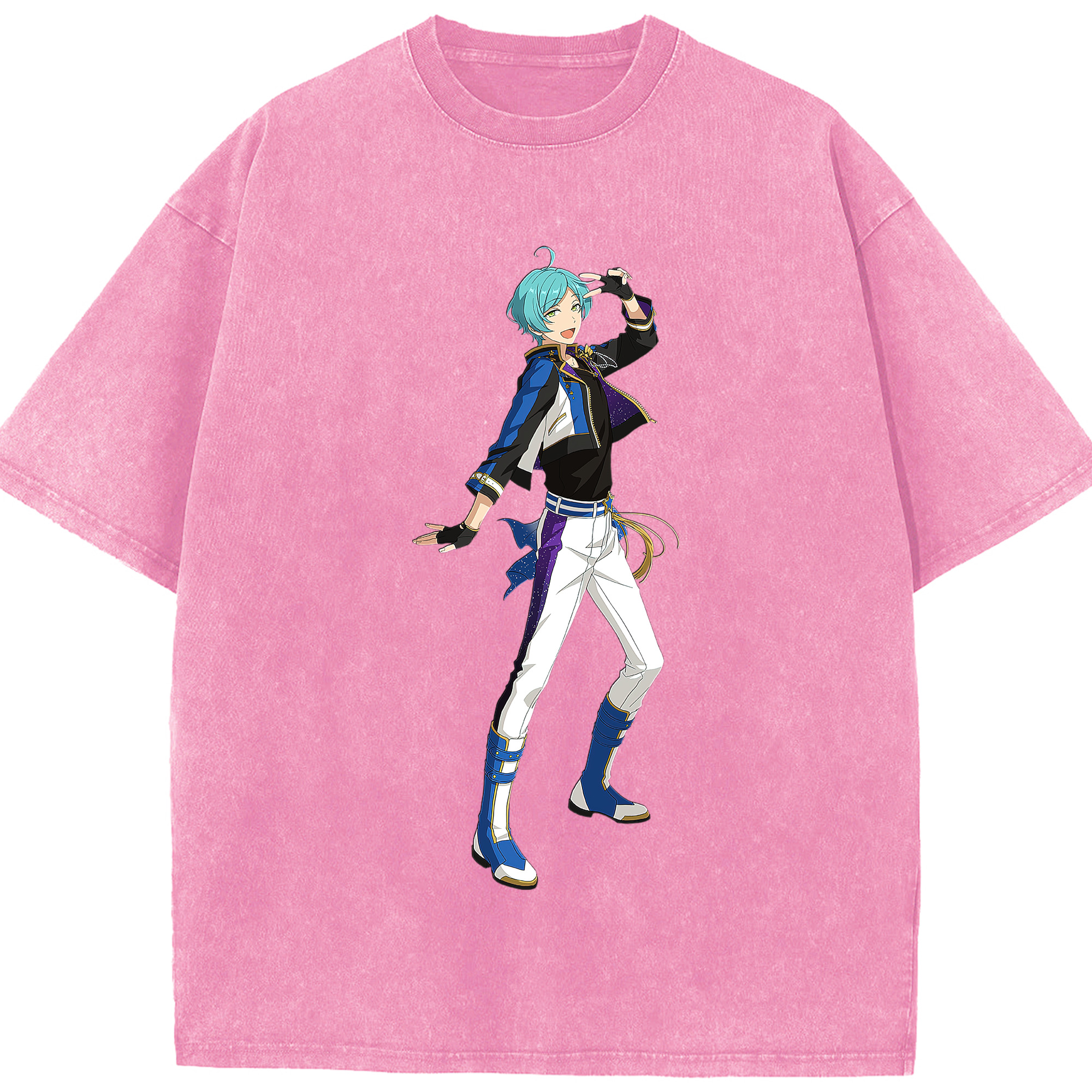 （画像用） あんさんぶるスターズ! Ensemble Stars 綿100% ヴィンテージ風 半袖Tシャツ（フロントプリント）